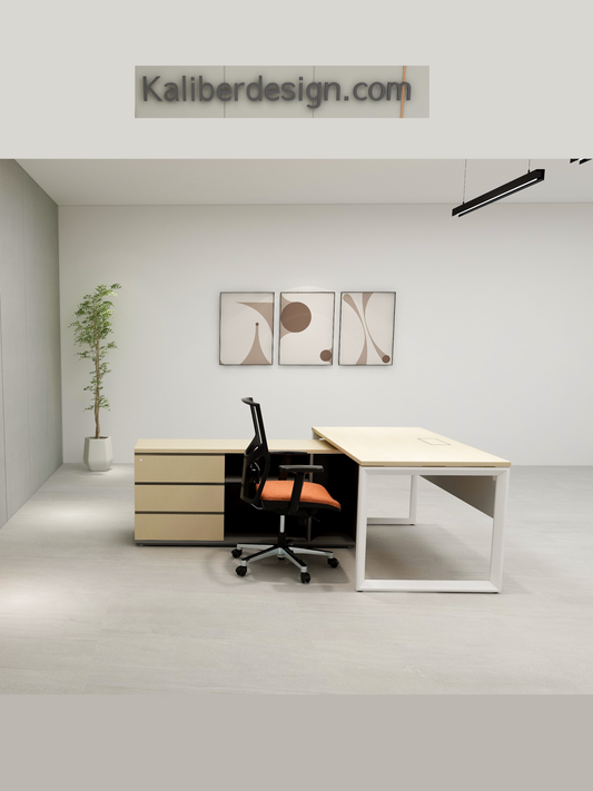 Versa L-Shape Desk with Side Credenza