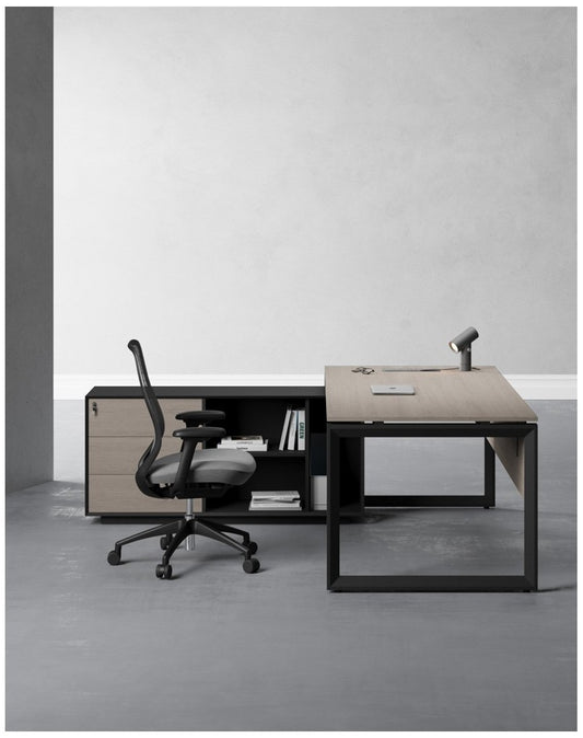 Opera L-Shape Desk with Side Credenza