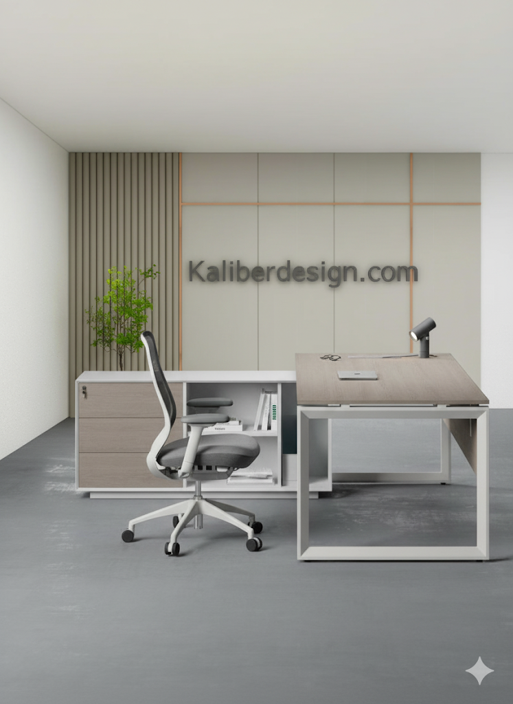 Opera L-Shape Desk with Side Credenza