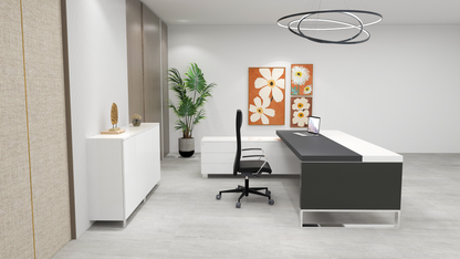 Grandeur Executive Desk with side Credenza