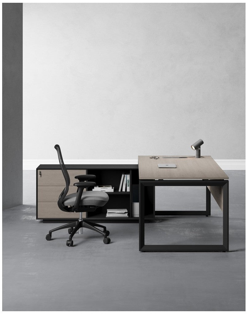 Opera L-Shape Desk with Side Credenza